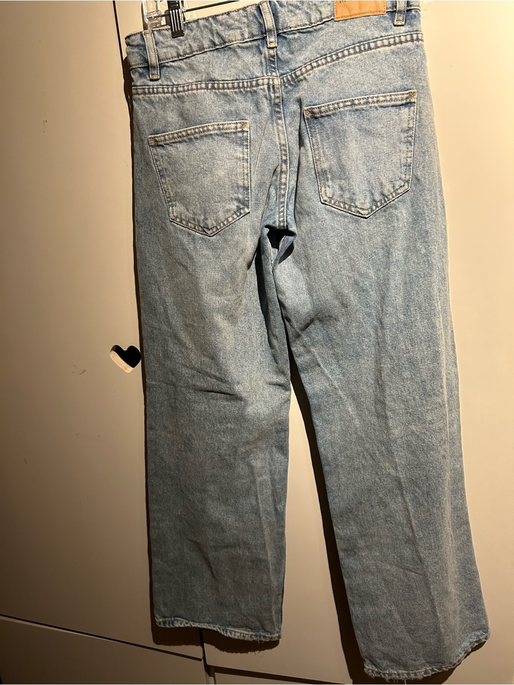 Motel Low Rise Parallel Jeans In Bright Blue Used - Picture 7 of 8